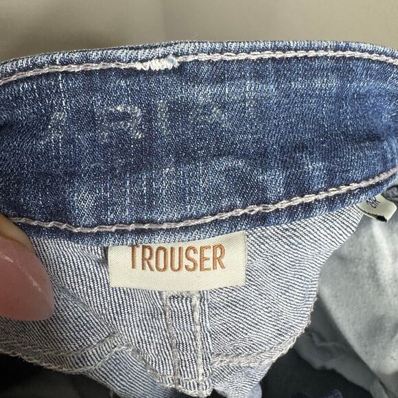 Ariat Trouser Jeans Women’s Size‎ 29R Dark Wash Raw Hem Wide Leg Stretch Denim - Picture 6 of 9